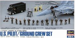 Hasegawa 1/72 Modern US Ground Crew, Pilots with Crew Van # X7207