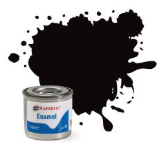 Humbrol 14ml Metallic Black Enamel Paint # 201