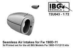 IBG Models 1/72 Seamless Air Intakes for Focke-Wulf Fw-190D-11/Fw-190D-12/Fw-190D-13 # 043