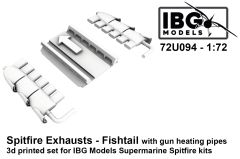 IBG Models 1/72 Supermarine Spitfire Exhausts - Fishtail Type with Gun Heating Pipes # 094