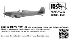 IBG Models 1/72 Supermarine Spitfire Mk.Vb 1941-43 - Later Windscreen # 80002