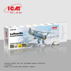 ICM Luftwaffe Assault Aviation Acrylic Paint Set 6 x 12ml Bottles # 3095
