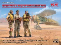 ICM 1/32 British Pilots in Tropical Uniform (1939-1943) (3 figures) (100% new molds) # 32106