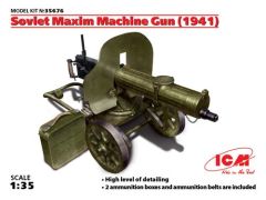 ICM 1/35 Soviet Maxim Machine Gun 1941 with 2 ammunition boxes and ammunition belts # 35676 - Plastic Model Kit