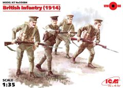 ICM 1/35 British Infantry 1914 WWI (4 x Figures) # 35684 - Plastic Model Kit