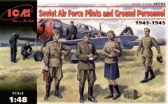 ICM 1/48 Soviet Air Force Pilots and Ground crew # 48084 - Plastic Model Kit