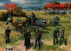ICM 1/48 Messerschmitt Bf 109F-2 with Pilots # 48803 - Plastic Model Kit