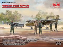 ICM 1/48 Vietnam USAF Airfield (Cessna O-2A, North-American/Rockwell OV-10А Bronco, US Pilots & Ground Personnel (Vietnam War) (5 figures) Diorama Set # DS4803