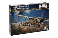 Italeri 1/72 AS.51 HORSA Mk.I with BRITISH PARATROOPS # 1356 - Plastic Model Kit