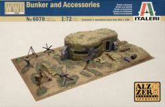 Italeri 1/72 WWII Bunker and Accessories # 6070 - Plastic Model Kit