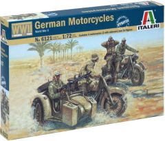 Italeri 1/72 German Motorcycles WWII # 6121 - Plastic Model KIt