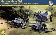 Italeri 1/72 WWII German Guns Set with 8 figures # 7026 - Plastic Model Kit