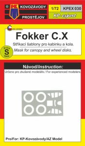 Kovozavody Prostejov 1/72 Fokker C.X Mask Set # 7230