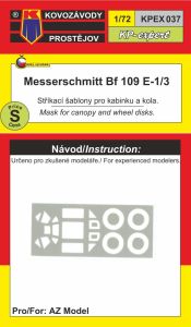 Kovozavody Prostejov 1/72 Messerschmitt Bf-109E-1/Bf-109E-3 Mask Set # 7237