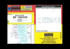 Kovozavody Prostejov 1/72 Messerchmitt Bf-109G/K Stencils # 7267