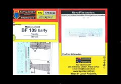 Kovozavody Prostejov 1/72 Messerchmitt Bf-109 Early Stencils # 7268