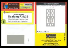 Kovozavody Prostejov 1/72 Supermarine Seafang F.31F./32 Mask Set # 7272
