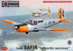 Kovozavody Prostejov 1/72 SAAB Safir "In Nordic Services" # 72524
