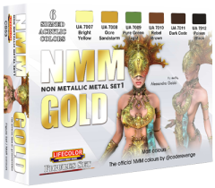 LifeColor Non Metallic Metal Paint Set 1 Gold (22ml x 6) # CS53