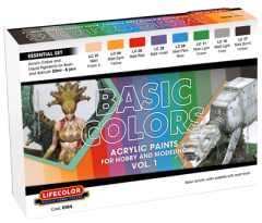 LifeColor Essential Basic Colours Set 4 (8 x 22ml Matt Colours) # ES04