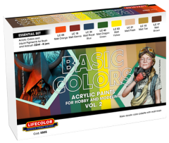 LifeColor Essential Basic Colours Set 5 (8 x 22ml Matt Colours) # ES05
