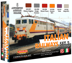 LifeColor Italian Railways Set 2 (22ml x 6) # LC-XS14 - Paint Set