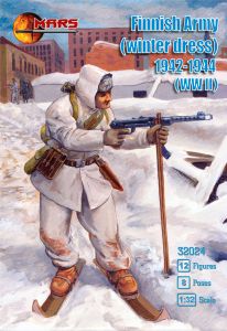 Mars Finnish Army in winter dress 1942-1944 (WWII) 12 figures in 8 poses # MAR32024