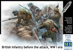 Masterbox 1/35 British Infantry, Before the attack, WWI era # 35114 - Plastic Model Figures