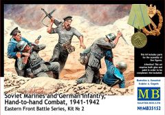 Masterbox 1/35 Soviet Marines and German Infantry Hand-to-hand Combat 1941-1942 # 35152 - Plastic Model Figures