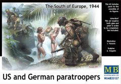 Masterbox 1/35 US and German Paratroopers Europe 1944 # 35157 - Plastic Model Figures 