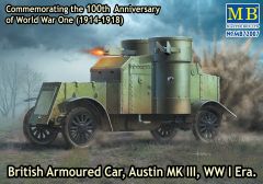 Masterbox 1/72 "British Armoured Car, Austin, MK III, WW I Era # 72007 - Plastic Model Kit