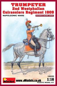 Miniart 1/16 Trumpeter 2nd Westphalian Cuirassiers Regiment 1813 # 16035 - Plastic Model Figures