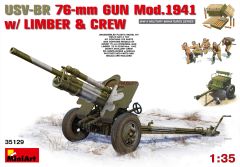 Miniart 1/35 USV-BR 76mm Gun Mod.194 w/ Limber & Crew # 35129 - Plastic Model Kit