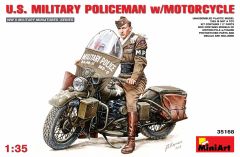 Miniart 1/35 U.S.Millitary Policeman with Motorcycle # 35168 - Plastic Model Kit