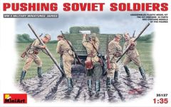 Mini Art 1/35 Soviet Soldiers (WWII) Pushing # 35137 - Plastic Model Kit
