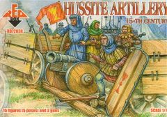 Red Box 1/72 Hussite Arillery 15th Century. 15 figures in 5 different poses and 3 guns # 72038 - Plastic Model Figures