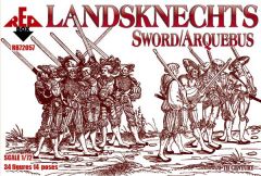 Red Box 1/72 Landsknechts (Sword/Arquebus), 16th century # 72057 - Model Figures