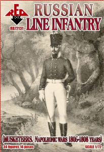 Red Box 1/72 Napoleonic Russian Line Infantry (Musketeers) 1805-1808 # 72131