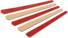 Sanding plate files with coarse and medium grain for grinding and finishing parts.