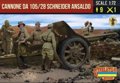 Strelets 1/72 Cannone da 105/28 Schneider Ansaldo with Italian Crew WWII # 016