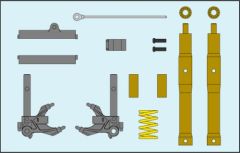 Tamiya 1/12 Yamaha YZR-M1 05 Front Fork Set # 12613 - Plastic Model Kit
