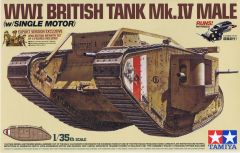 Tamiya 1/35 WWI BRITISH TANK Mk.IV MALE w/SINGLE MOTOR # 30057 - Plastic Model Kit