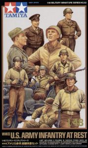 Tamiya 1/48 WWII US Infantry at rest with Jeep # 32552 - Plastic Model Kit