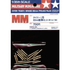 Tamiya 1/35 Tiger 1 Brass Projectiles # 35189 - Plastic Model Kit