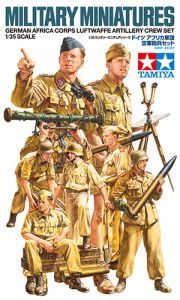 Tamiya 1/35 German Africa Corps Luftwaffe Artillery crew set # 35343 - Plastic Model Figures