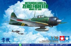 Tamiya 1/72 MITSUBISHI A6M3/3a ZERO FIGHTER MODEL 22 # 60785 - Plastic Model Kit