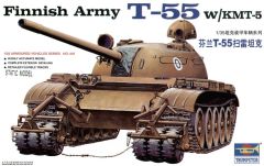 Trumpeter 1/35 Finnish Army T-55 W/KMT-5 # 00341 - Plastic Model Kit