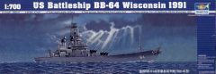 Trumpeter 1/700 US Battleship BB-64 Wisconsin 1991 # 05706 - Plastic Model Kit