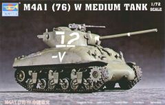 Trumpeter 1/72 M4A1(76)W Sherman Tank # 07222 - Plastic Model Kit