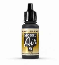 Vallejo 17ml Model Air - Black acrylic paint # 057